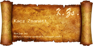 Kacz Zsanett névjegykártya